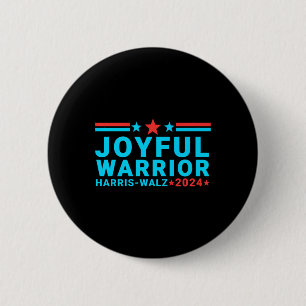 Bóton Redondo 5.08cm Joyful Warrior Kamala Harris Tim Walz Walz 2024
