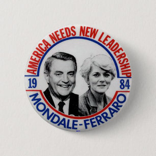Bóton Redondo 5.08cm Jugate de Mondale-Ferraro - botão