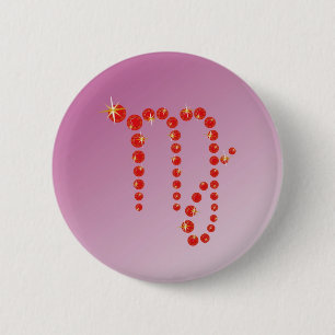 Bóton Redondo 5.08cm Jungfrau 23. Agosto bis 23. Setembro Botões