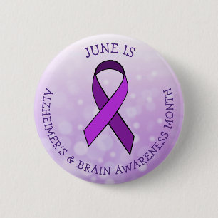 Bóton Redondo 5.08cm Junho é mês da consciência de Alzheimer e de