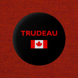 Bóton Redondo 5.08cm Justin Trudeau Canadá Flag Dark