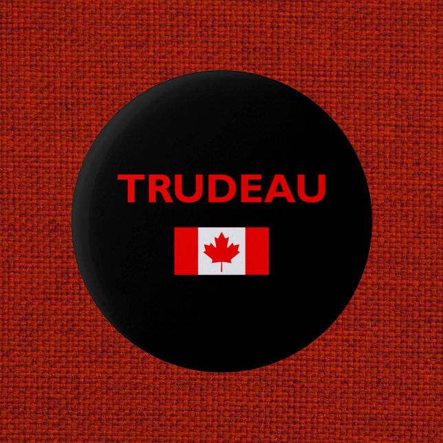 Bóton Redondo 5.08cm Justin Trudeau Canadá Flag Dark (Criador carregado)