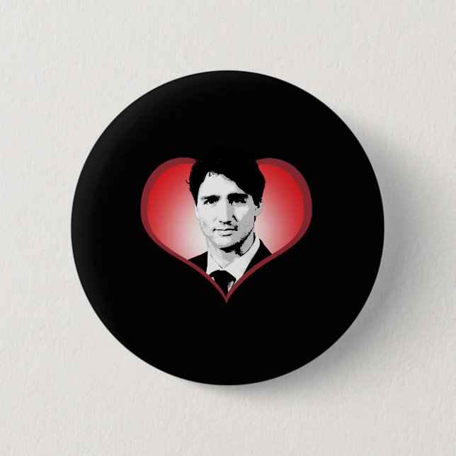 Bóton Redondo 5.08cm Justin Trudeau Heart -.png (Frente)