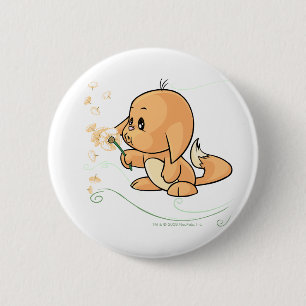 Bóton Redondo 5.08cm Kacheek alaranjado que deseja em um dente-de-leão