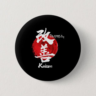 Bóton Redondo 5.08cm Kaizen Japonês Melhorando o Citação do Conceito