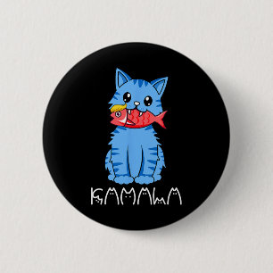 Bóton Redondo 5.08cm Kamala Cat Come Peixe Engraçado Harris Trump 2024