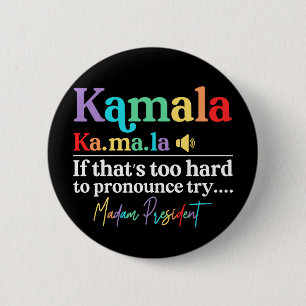 Bóton Redondo 5.08cm Kamala Harris