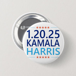 Bóton Redondo 5.08cm Kamala Harris 1ª Mulher Presidente 1.20.25