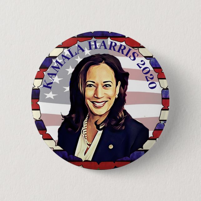 Bóton Redondo 5.08cm Kamala Harris 2020 Candidato à Eleição Presidencia (Frente)