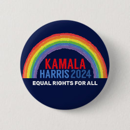 Bóton Redondo 5.08cm Kamala Harris 2024 Eleição Rainbow LGBTQ
