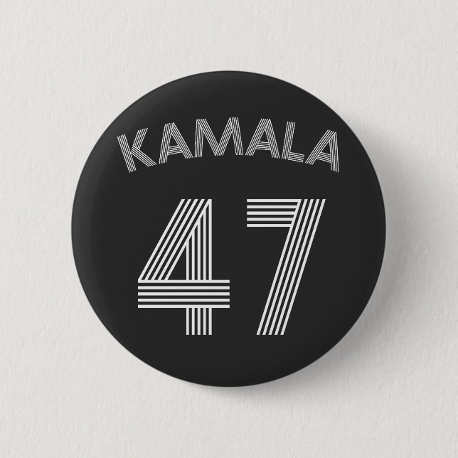 Bóton Redondo 5.08cm Kamala Harris 47º Presidente Eleito Presente (Frente)