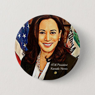 Bóton Redondo 5.08cm Kamala-Harris-47th-presidente-EUA_