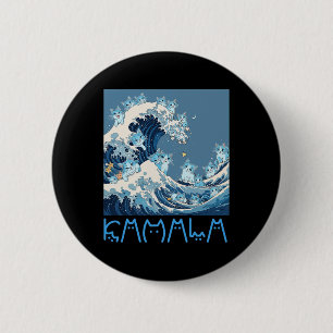 Bóton Redondo 5.08cm Kamala Harris Blue Cats Wave - Engraçado Para O Pr