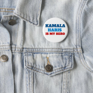 Bóton Redondo 5.08cm Kamala Harris é meu Herói Partido Político