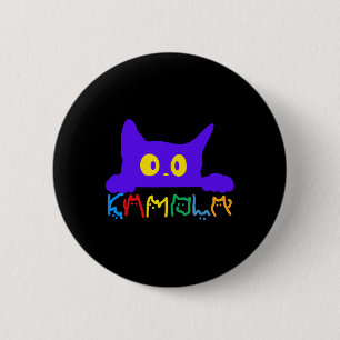 Bóton Redondo 5.08cm Kamala Harris Funny Cat Letting Typografia Alpha