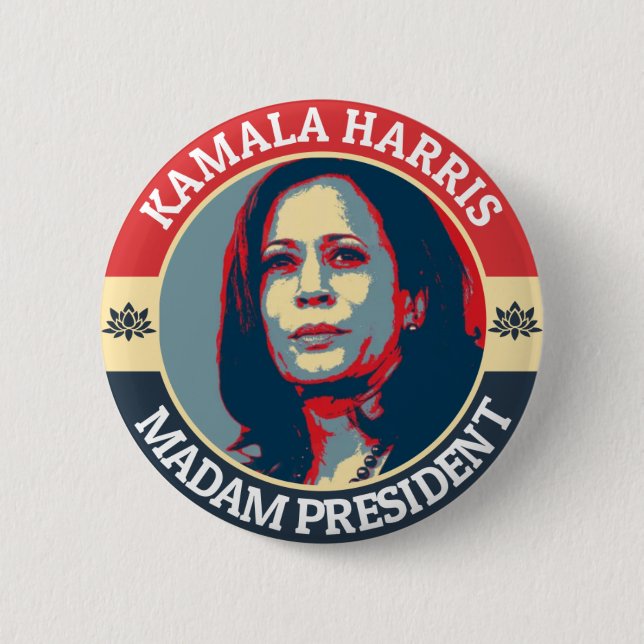 BÓTON REDONDO 5.08CM KAMALA HARRIS MADAM PRESIDENTE (Frente)