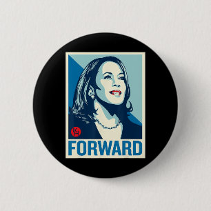 Bóton Redondo 5.08cm Kamala Harris para frente