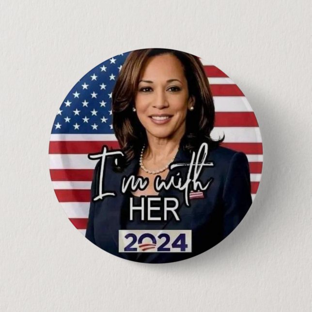 Bóton Redondo 5.08cm Kamala harris para mulheres presidenciais 2024 (Frente)