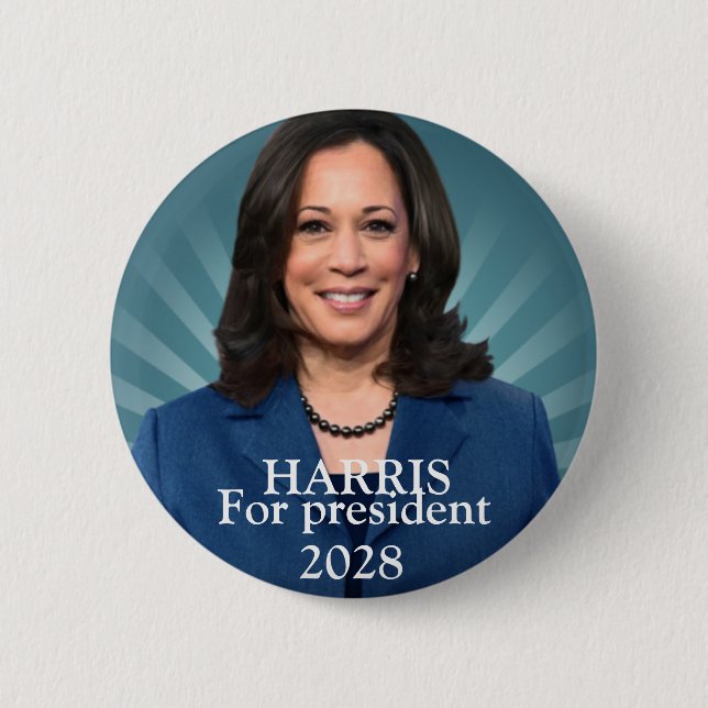 Bóton Redondo 5.08cm Kamala harris para mulheres presidenciais 2028 (Frente)