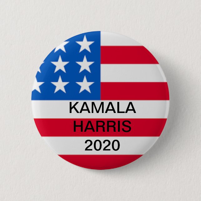 Bóton Redondo 5.08cm Kamala Harris para o presidente 2020 botão (Frente)
