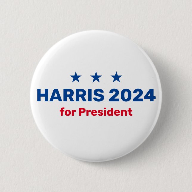 Bóton Redondo 5.08cm Kamala Harris Para O Presidente 2024 (Frente)