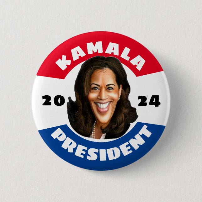 Bóton Redondo 5.08cm Kamala Harris para o Presidente 2024 (Frente)