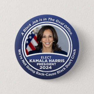 Bóton Redondo 5.08cm Kamala Harris para o Presidente 2024