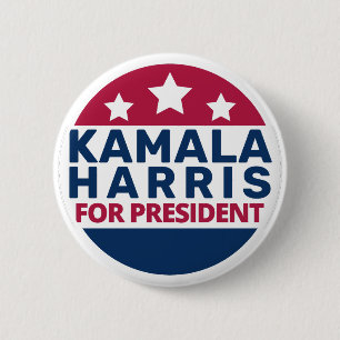Bóton Redondo 5.08cm Kamala Harris Para O Presidente 2024