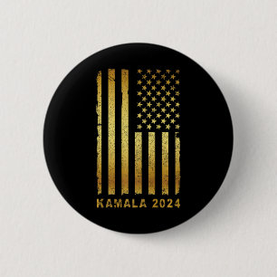 Bóton Redondo 5.08cm Kamala Harris Presidente Campanha 2024 Retro Vinta