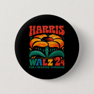 Bóton Redondo 5.08cm Kamala Harris Tim W 2024 Peace Lgbt Harris W Waltz