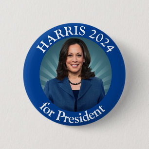 Bóton Redondo 5.08cm Kamala Harris Tim Walz 2026 Voto Democrata Preside