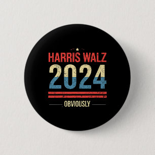 Bóton Redondo 5.08cm Kamala Harris Tim Wheimer Obviamente Roupa Vote B