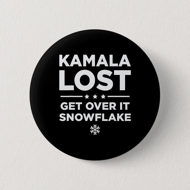 Bóton Redondo 5.08cm Kamala Perdeu O Floco De Neve - Trump Win Won (Frente)