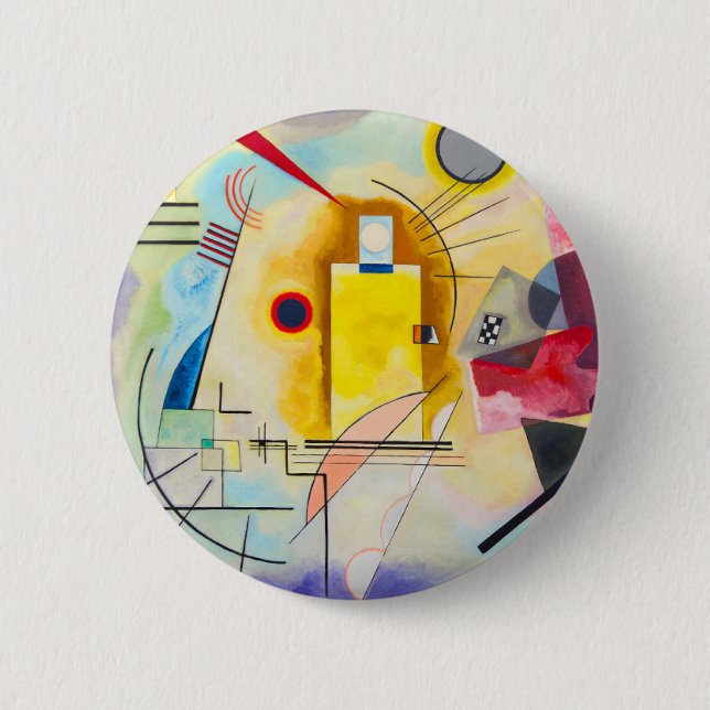 Bóton Redondo 5.08cm Kandinsky amarelo-vermelho-azul (Frente)
