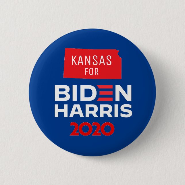 Bóton Redondo 5.08cm Kansas para Biden Harris 2020 (Frente)