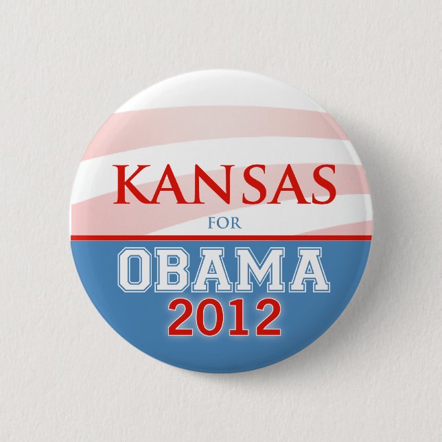 Bóton Redondo 5.08cm KANSAS para Obama 2012 (Frente)