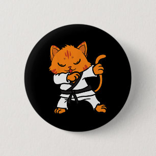 Bóton Redondo 5.08cm Karate Cat Dab Dance Artes Marciais Dabbing Comt S