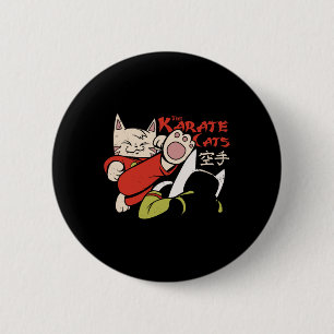 Bóton Redondo 5.08cm Karate Cat Para Homens Crianças