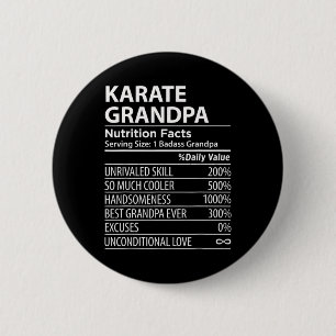 Bóton Redondo 5.08cm Karate Grandpa Nutrição Fala Engraçado Karate Gran