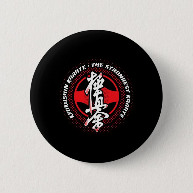 Bóton Redondo 5.08cm Karate Kyokushin Mais Forte  (Frente)