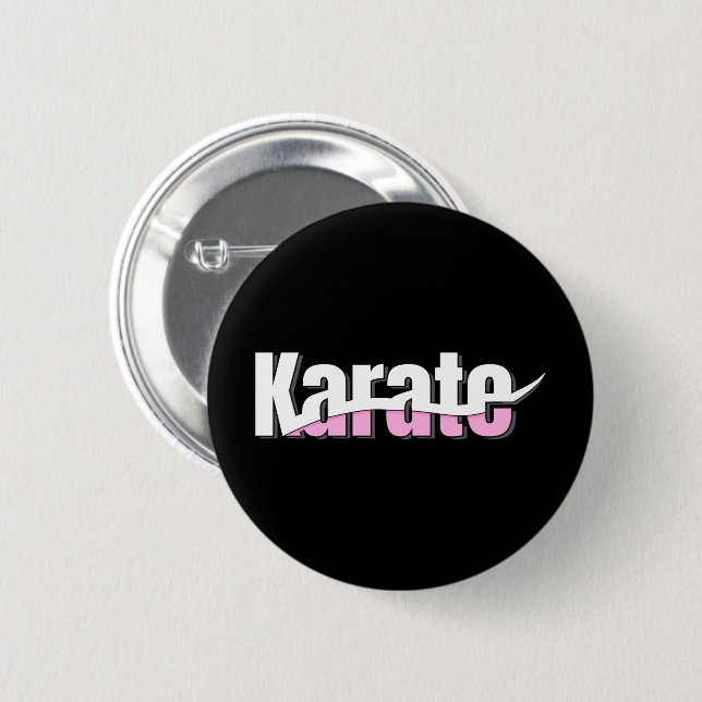 Bóton Redondo 5.08cm Karate Martial Arts Girly Pink (Frente & Verso)