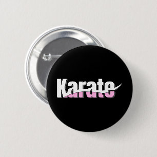Bóton Redondo 5.08cm Karate Martial Arts Girly Pink