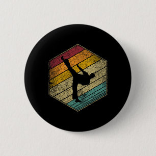 Bóton Redondo 5.08cm Karate Martial Arts Retro Style Vintage 70s 80s 90