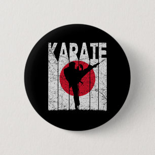 Bóton Redondo 5.08cm Karate Vintage Arts Marciais Retro Karate Japonês