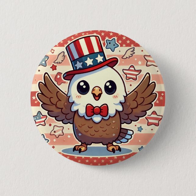 Bóton Redondo 5.08cm Kawaii American Eagle (Frente)