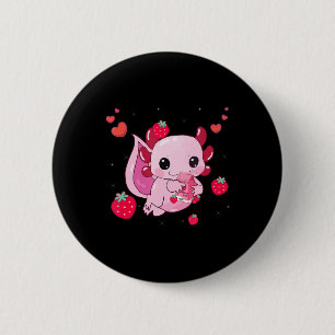 Bóton Redondo 5.08cm Kawaii Axolotl Strawberry Milk Shake Anime Gift Gi