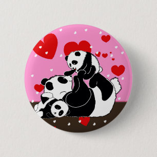 Bóton Redondo 5.08cm Kawaii Panda Bear Engraçado Presentes Nomeados
