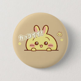 Bóton Redondo 5.08cm Kawaii Yellow Bunny Pin - Cute Aesthetic Round But