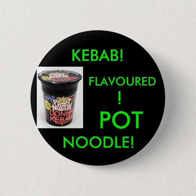 BÓTON REDONDO 5.08CM KEBAB! FLAVOURED! MACARRONETE DO POTE! (VERDE) (Frente)