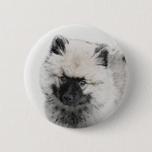 Bóton Redondo 5.08cm Keeshond Puppy Drapy - Arte Cachorro Original Boni